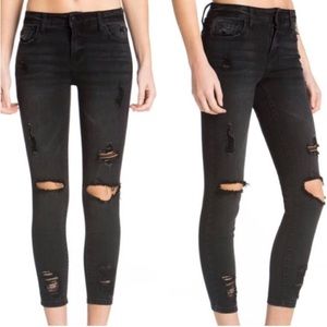 Cello Distressed Black Ripped Jeans